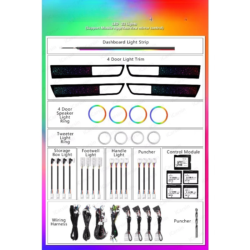 Kit de Luces Ambientales RGB S - Car Accessories Light reseña y precio
