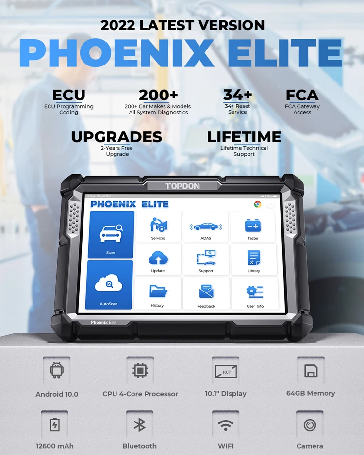 TOPDON PHOENIX ELITE Actualiza - Obd2 Scanner reseña y precio