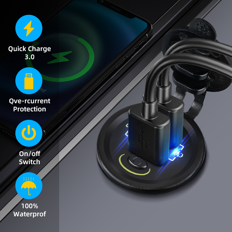 Cargador Usb para coche QC3.0  - Car Accessories Qc reseña y precio